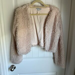 Fluffy Pink Faux Fur Crop Jacket Favlux Fashion | Women's M